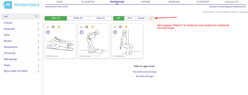 Favoritövningar - Physiotools