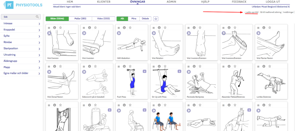 Skapa egna övningar - Physiotools