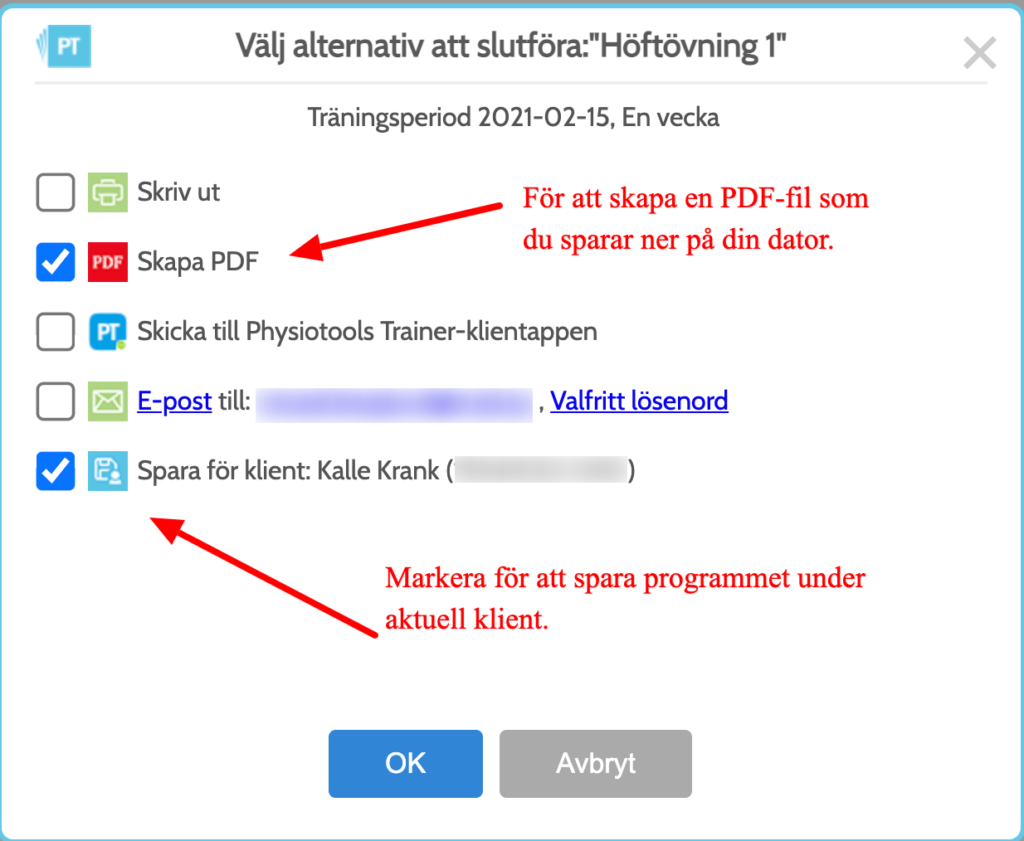 Spara program som PDF